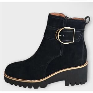 Paul Green 9763 Black Suede Ankle Boots Size 5.5